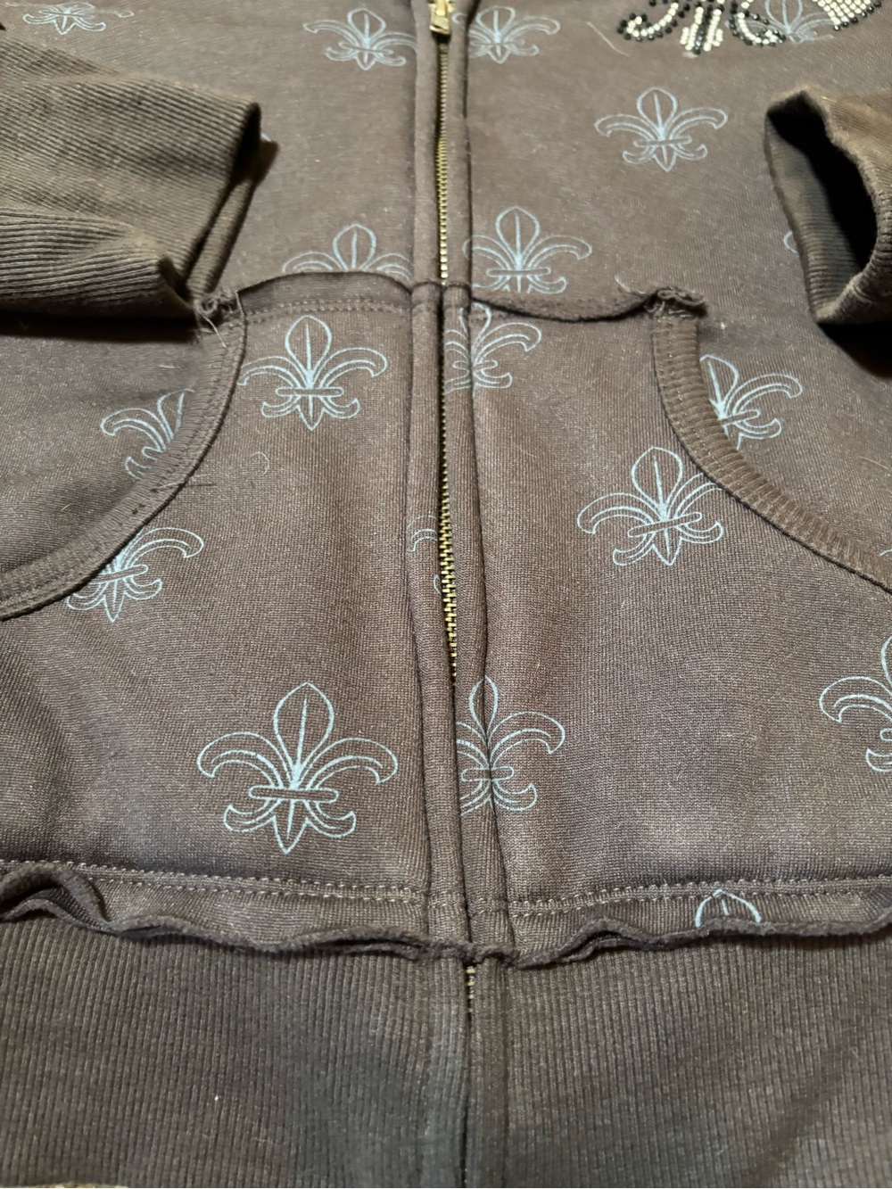 E207 Yag Couture Brown Faux-Fur Hooded Puffer Jacket, Size L - Picture 4 of 7